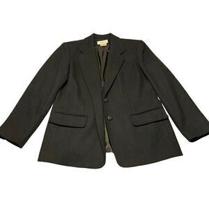 Worthington‎ VTG  100% Wool Blazer Women 8 2 Button Career Jacket Lining Black